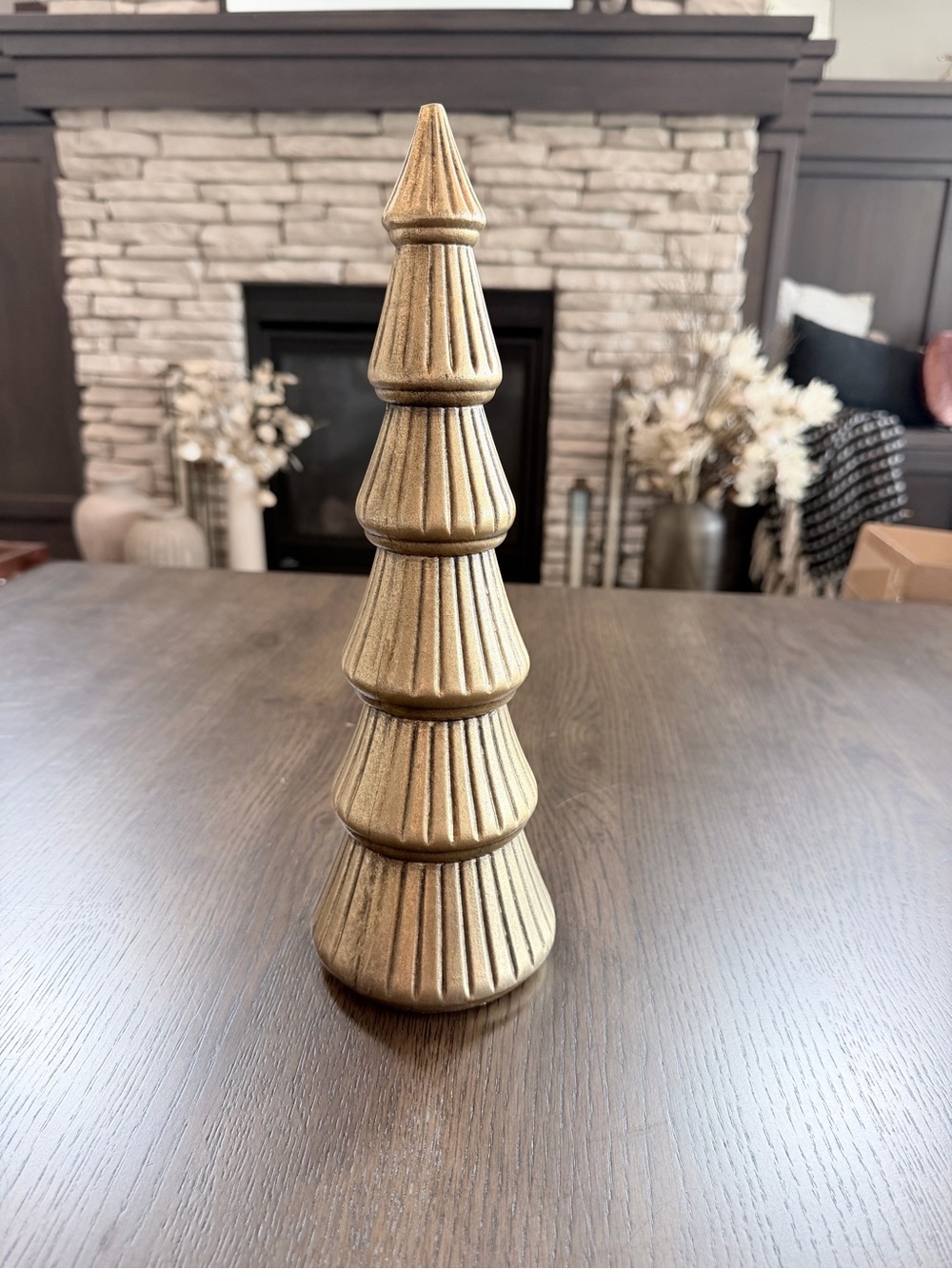 Gold 13 in Decorative Ridge Tree Accent - Home Accents - Holiday Decor